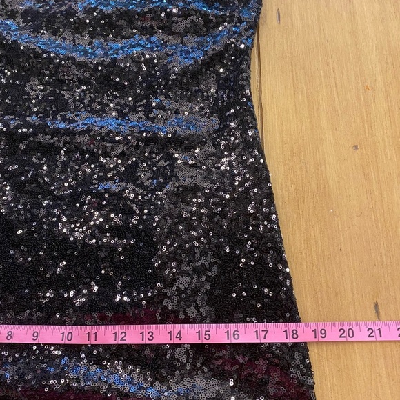 Open Edit Women’s Black Sequin Mini Dress Adjustable  Straps New Small - Picture 11 of 16